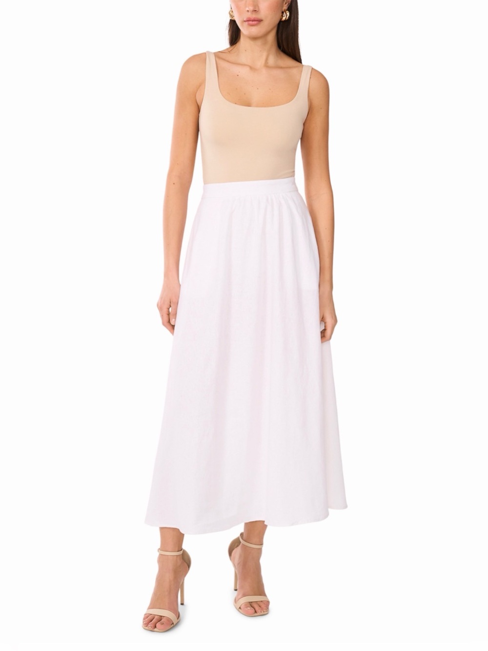 Vince Camuto White Skirt linen